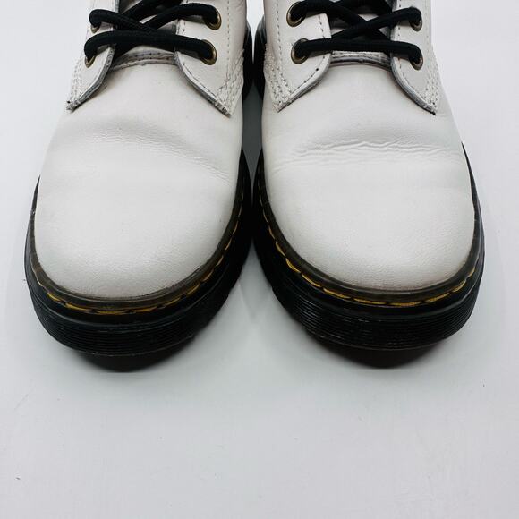 Dr. Martens Womens Size 5 White Leather Lace Up Zavala Combat Boot Bouncing Sole - Picture 8 of 9